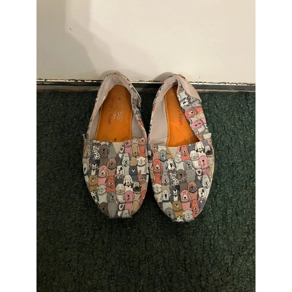 Bobs by Skechers Wag Party Dogs Puppies Alpargata Flat Slip On Shoes Women's 6
